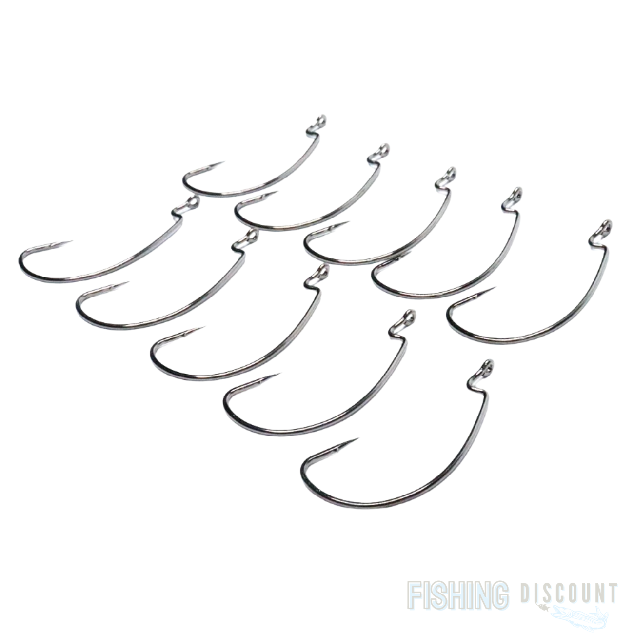 10 Stück Offsethaken Gummifisch Wide Gap Haken Raubfischhaken Jig hook mit Öse