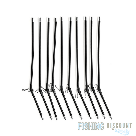 10x Anti-Tangle Feeder Boom – 25 cm Schwarz mit Karabiner