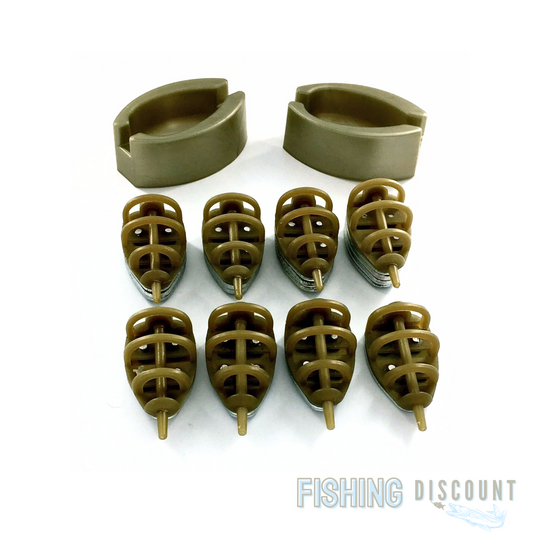 Method-Feeder Set – 5-10 Teile Futterkörbe + Form | Grün