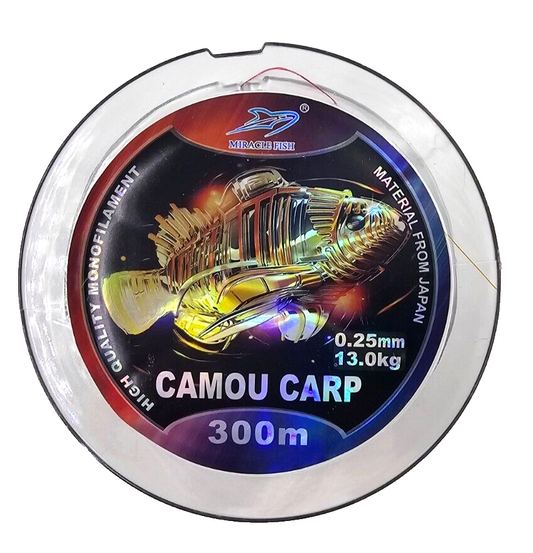Camou Carp Angelschnur – 3x je 300 m (900 m) | 0,25–0,35 mm Monoschnur