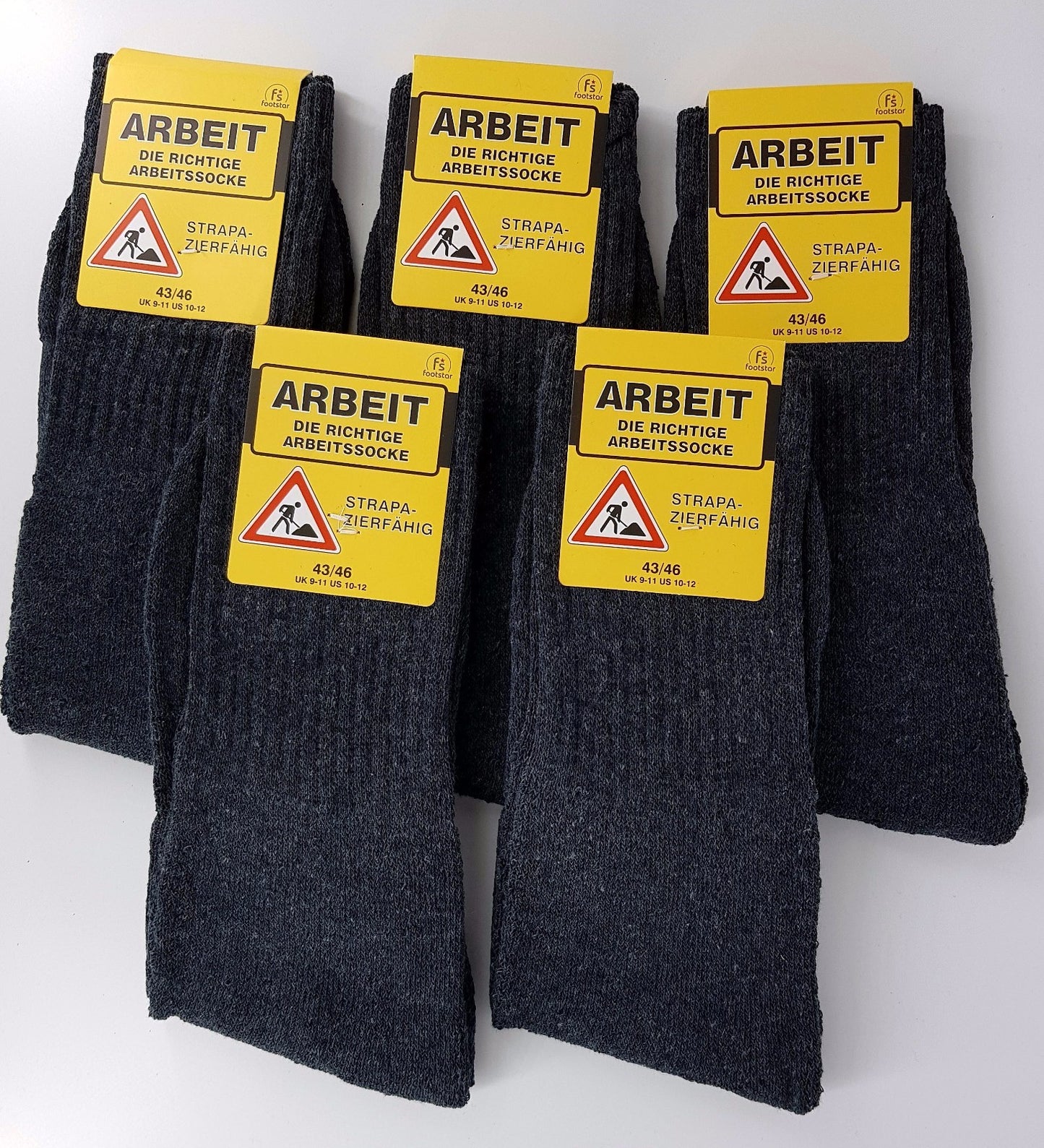 5-10-15 Arbeitssocken Workersocks Baumwolle Socken schwarz , anthrazit