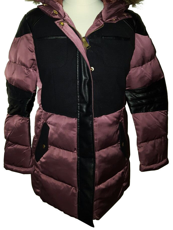 Damenjacke Winterjacke Jacke warm Bordeaux-Schwarz modern Größen 34 und 36