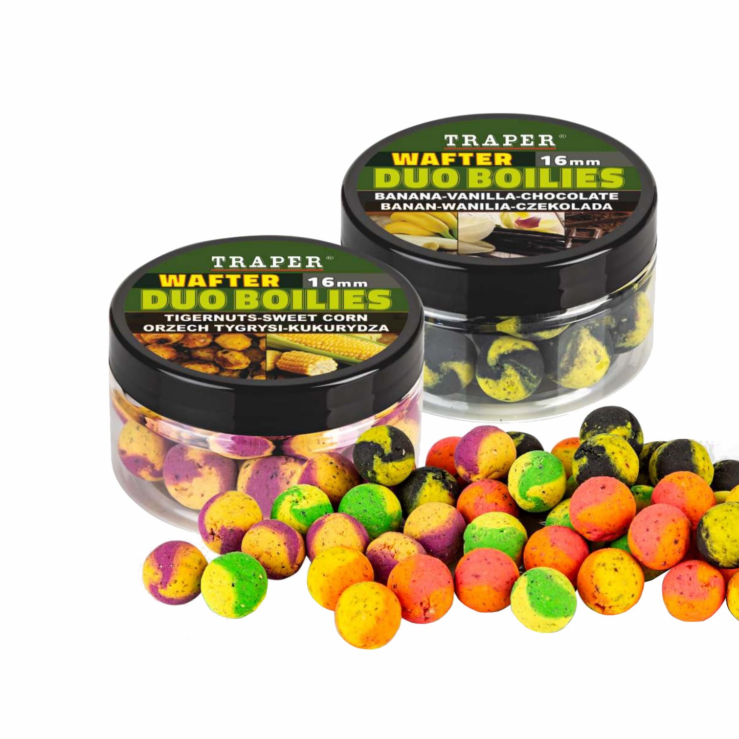 Traper Duo Boilies Wafter – 40 g | 16 mm Pop-Up Köder mit Aroma & Farbe