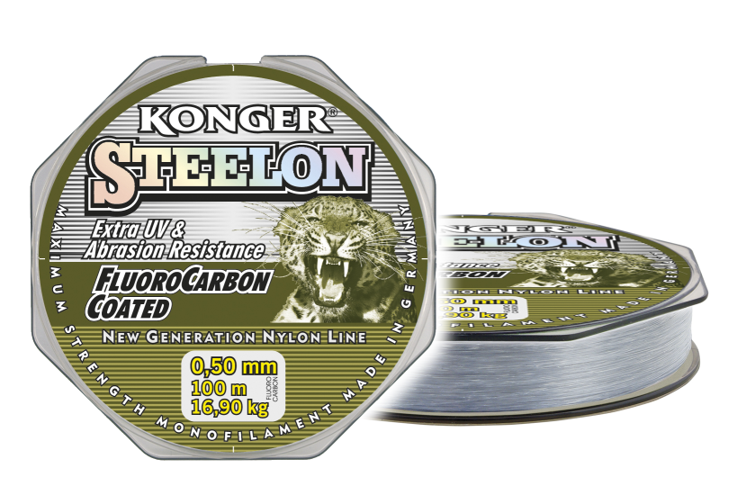 Konger Steelon Fluorocarbon Angelschnur – Abriebfest & Reißfest (versch. Größen)