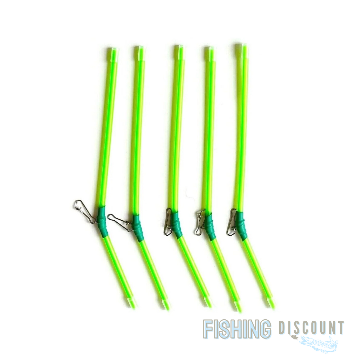 10x Anti-Tangle Feeder Boom – 15 cm Neon Grün mit Karabiner