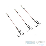 1x7 Stinger Rig Montage Leader Haken Hook Beschichtet mit Clip Größe 4 6 8