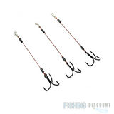 1x7 Stinger Rig Montage Leader Haken Hook Beschichtet mit Clip Größe 4 6 8