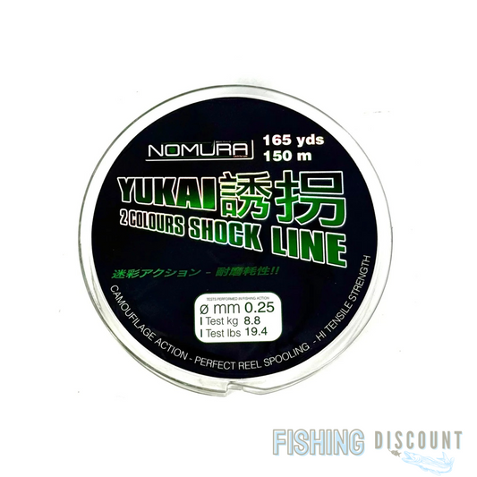 Nomura Yukai Shock Line 0.25 mm - 0.30 mm – Zweifarbige Angelschnur