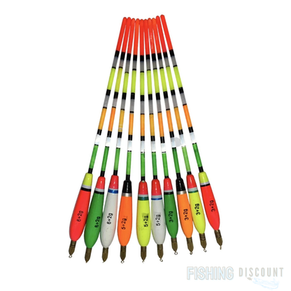 10 WAGGLER Vorgebleite Posen MIX Set Schwimmer 3g-6g+2g NEU Neon Farben