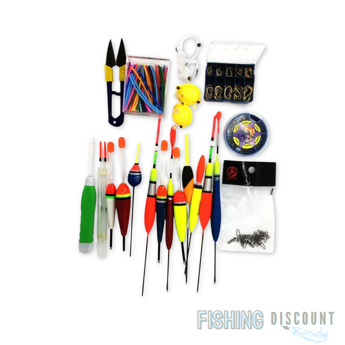 160 Teile Set | Angelzubehör für Einsteiger – Posen, Haken, Klemmblei & mehr