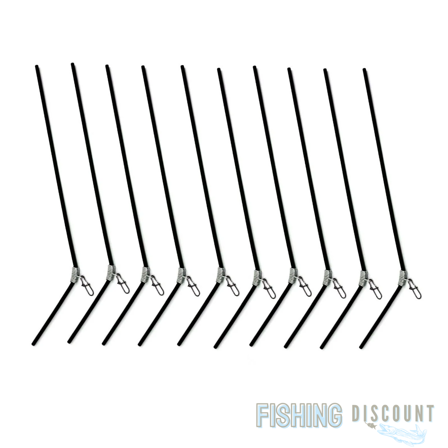 10x Anti-Tangle Abstandshalter – 30 cm schwarz mit Karabiner