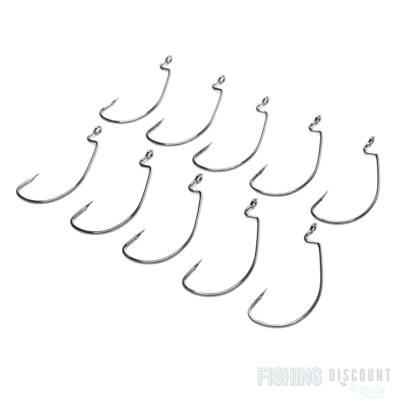 10 Stück Offsethaken Gummifisch Wide Gap Haken Raubfischhaken Jig hook mit Öse