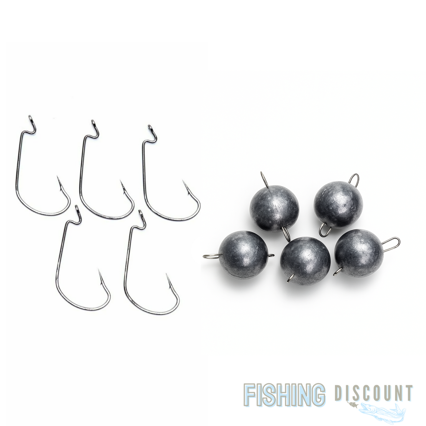 5er Set | Jighaken oder Offsethaken – inkl. Cheburashka 20–50 g Auswahl