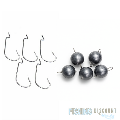 5er Set | Jighaken oder Offsethaken – inkl. Cheburashka 20–50 g Auswahl