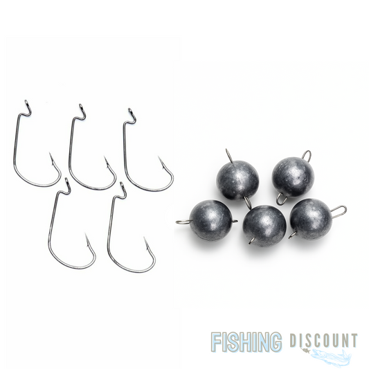 5er Set | Jighaken oder Offsethaken – inkl. Cheburashka 20–50 g Auswahl