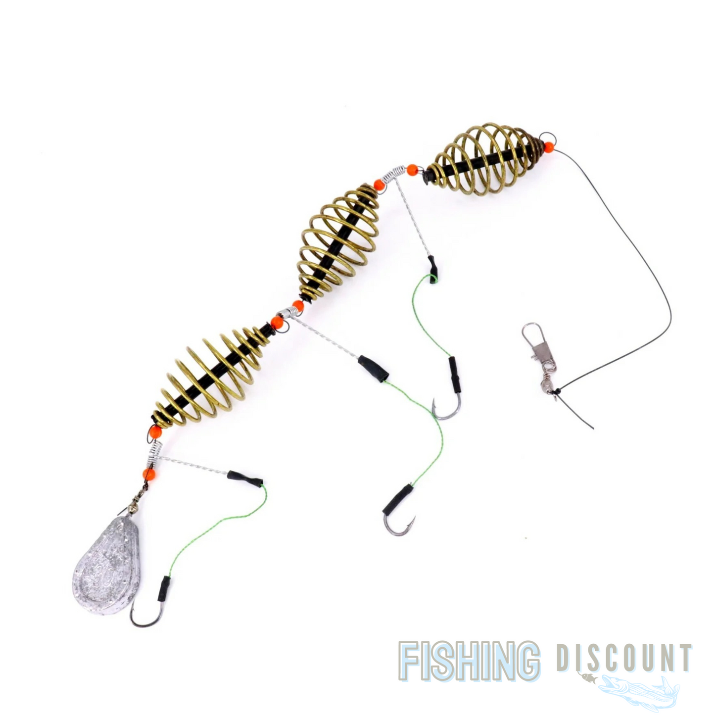 Fertigangel | Posenmontage mit Gewicht – 3 Futterspiralen Haken 30 g Blei