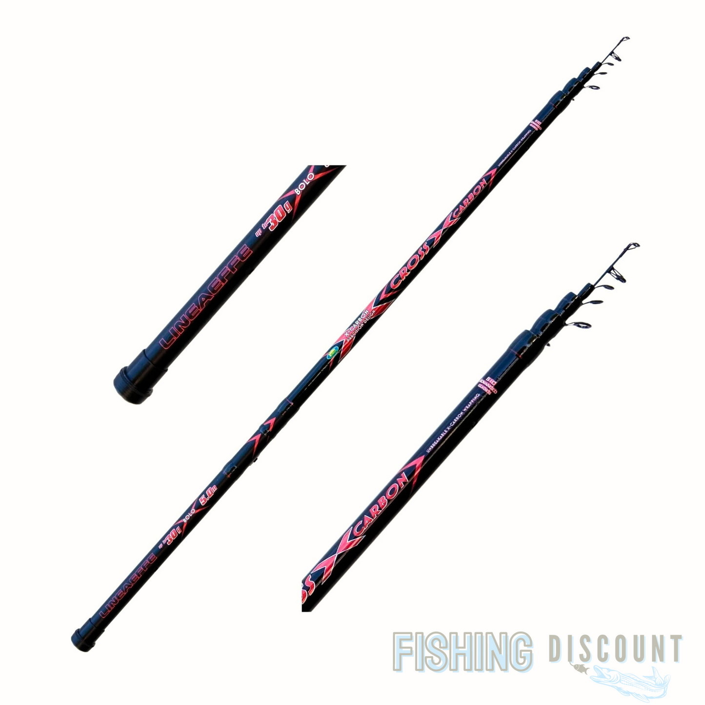 Lineaeffe Cross Carbon Bolo Set 3,00 m + Vigor Mustang RD 30 Rolle