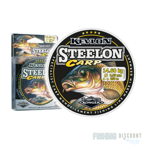 KEVLON Steelon Carp Angelschnur Karpfenschnur – 0,22-0,40 mm 7-15,7 kg