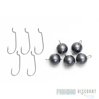 5er Set | Jighaken oder Offsethaken – inkl. Cheburashka 20–50 g Auswahl