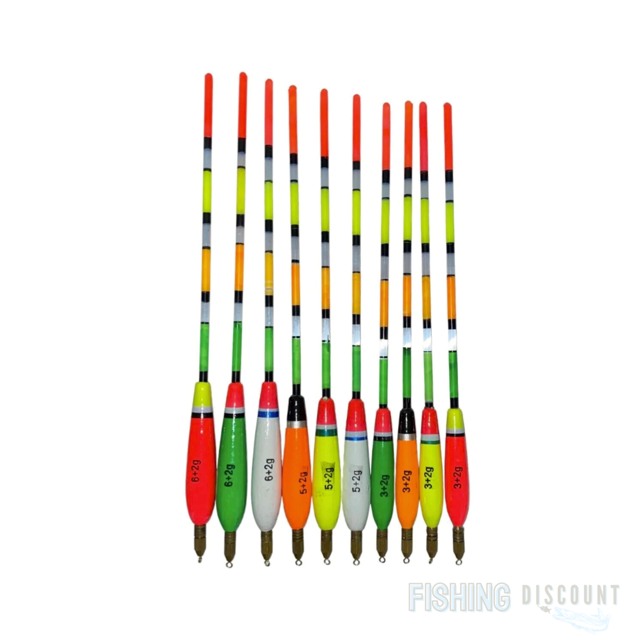 10 WAGGLER Vorgebleite Posen MIX Set Schwimmer 3g-6g+2g NEU Neon Farben