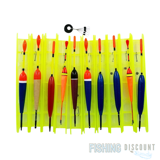 10x Fertigangel mit Posenstopper – montiert mit Schwimmer & Blei | Posen Set