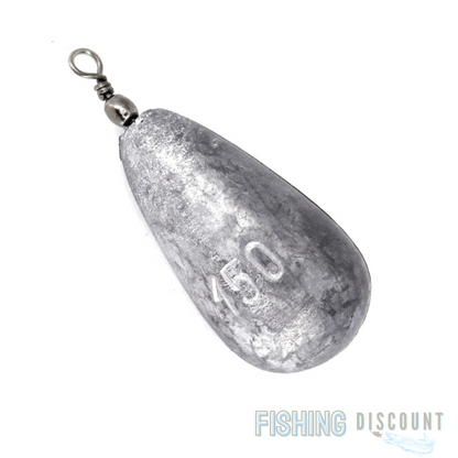 3 - 10 Stück Birnenblei Angelblei Grundblei mit Wirbel – 150 g