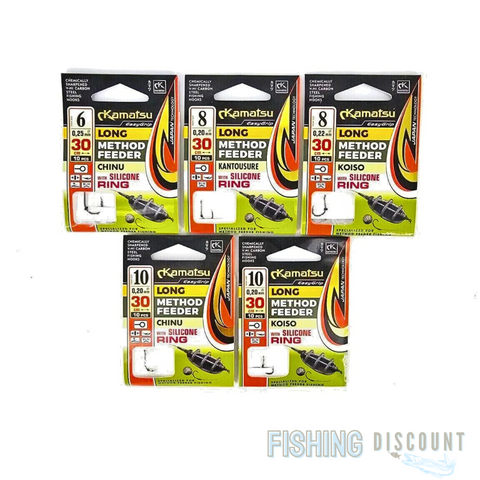 50 - 100 Stück Kamatsu Method Feeder Haken Vorfachhaken Set – Mit Pelletring