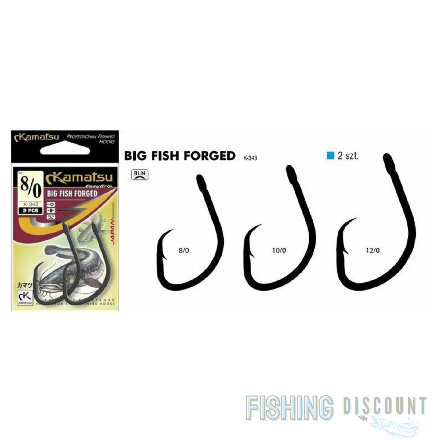 2 Stück | Kamatsu Wels Haken Big Fish BLN – Größe 8/0 Circle Hooks