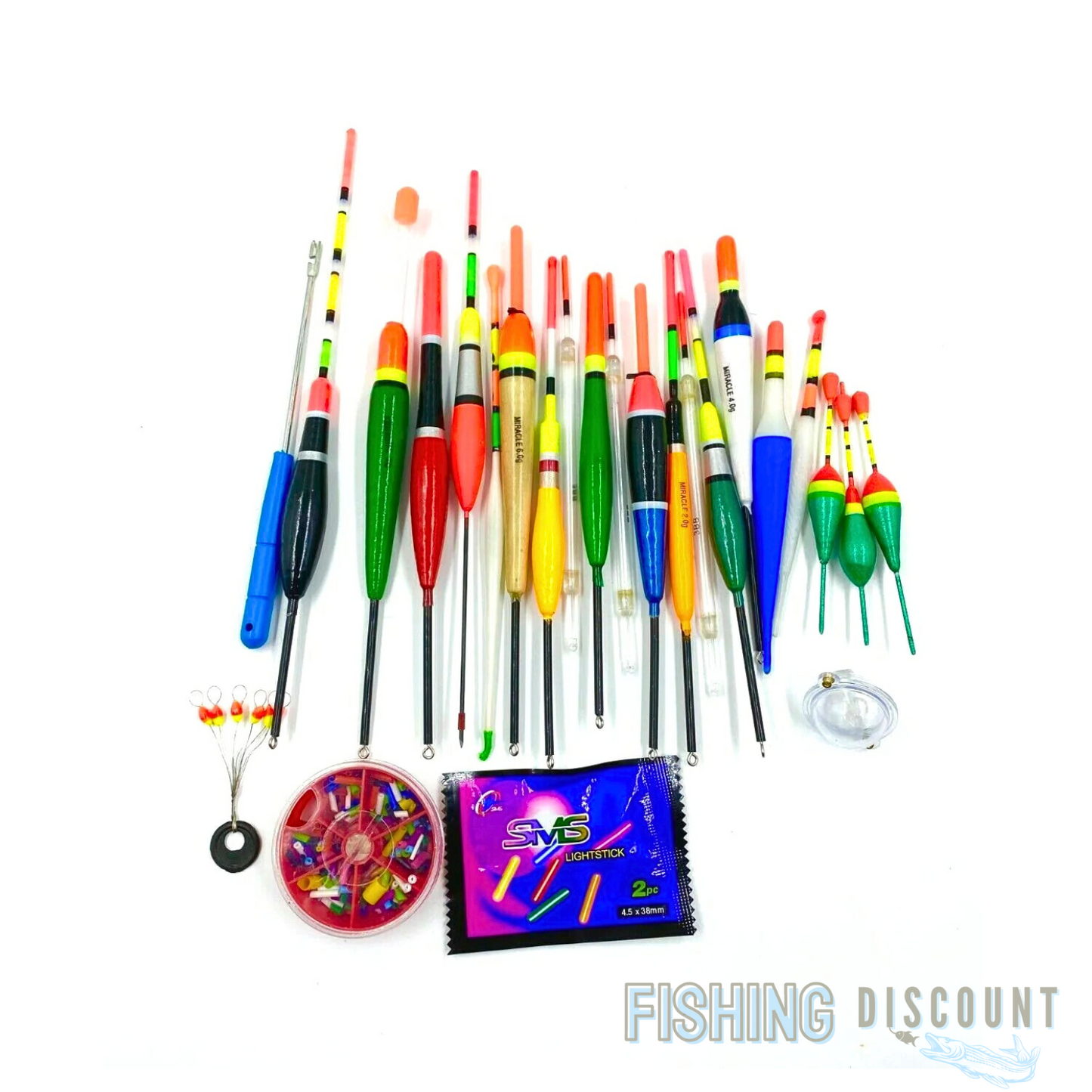 22 Teile Set | Posenset für Einsteiger – 20 Posen, Hakenlöser, Knicklichter & Zubehör