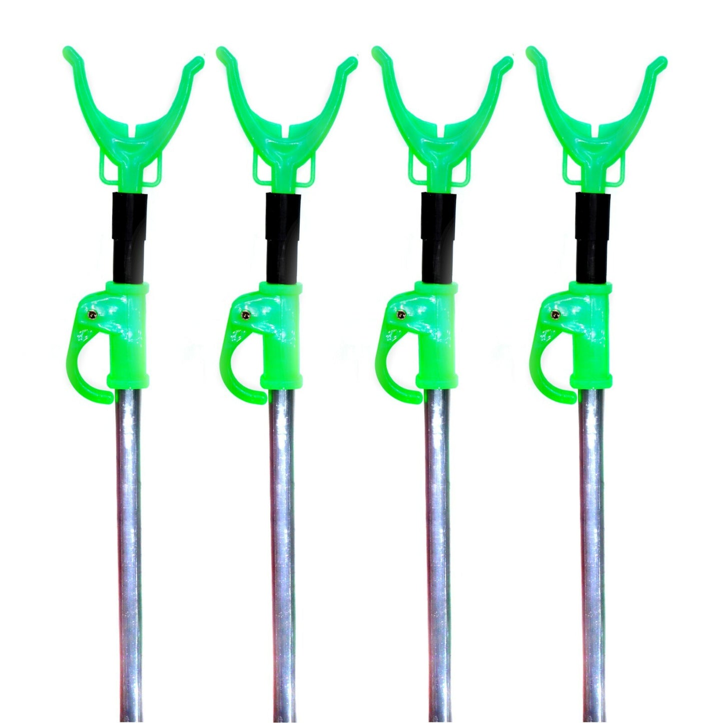 4 - 8 -12 Teleskop Rutenhalter 80-180cm Rutenauflage Rutenständer V-Auflage grün