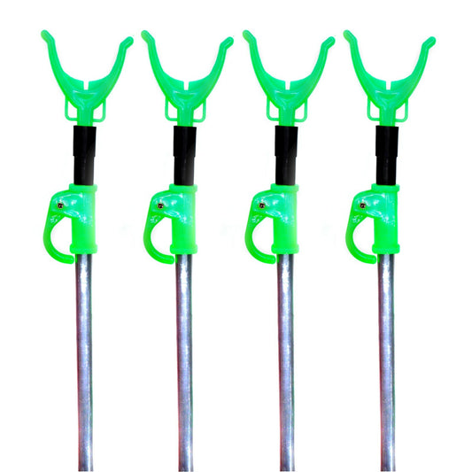 4 - 8 -12 Teleskop Rutenhalter 80-180cm Rutenauflage Rutenständer V-Auflage grün