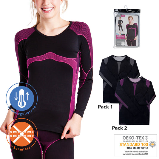 Damen Seamless Unterwäsche Set Funktionswäsche Unterhemd und Unterhose NEU