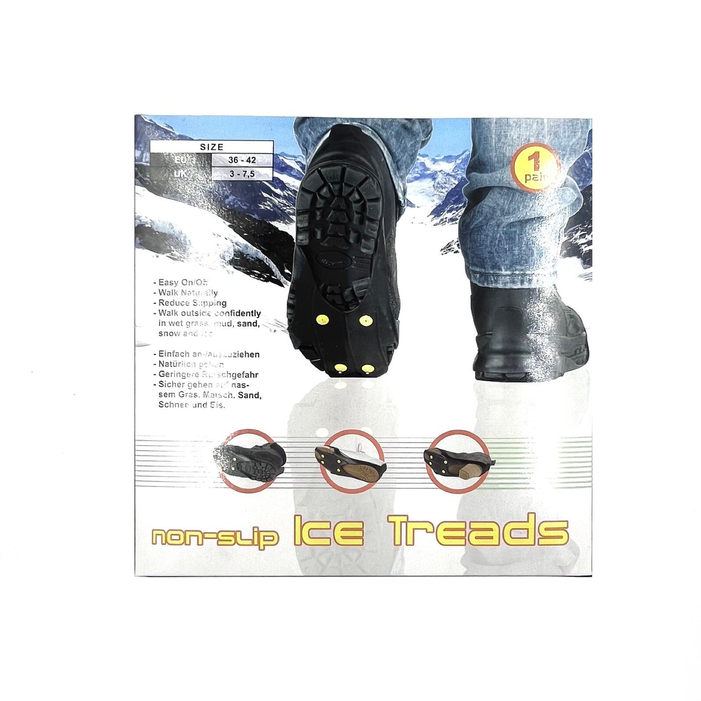 Anti-Rutsch Spikes Schuhe Schuhspikes Eiskrallen Schuhkrallen Gleitschutz 43-46