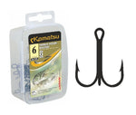 10x KAMATSU PERMA STEEL Drillingshaken DRILLINGE TREBLE HOOK rund Angelhaken NEU