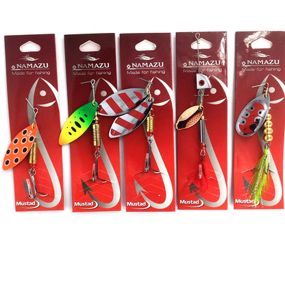 5 Stück Blinker und Spinner Set Forellenspinner Hechtblinker Barschblinker