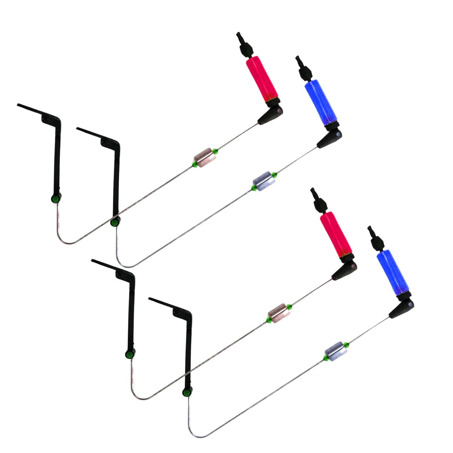 4x Knicklicht-Bissanzeiger – 27 cm | Rot & Blau – Hellleuchtend