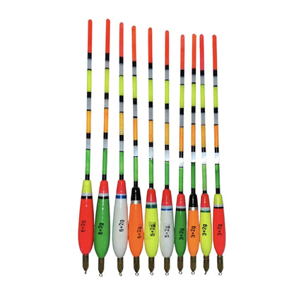 10 WAGGLER Vorgebleite Posen MIX Set Schwimmer 3g-6g+2g NEU Neon Farben