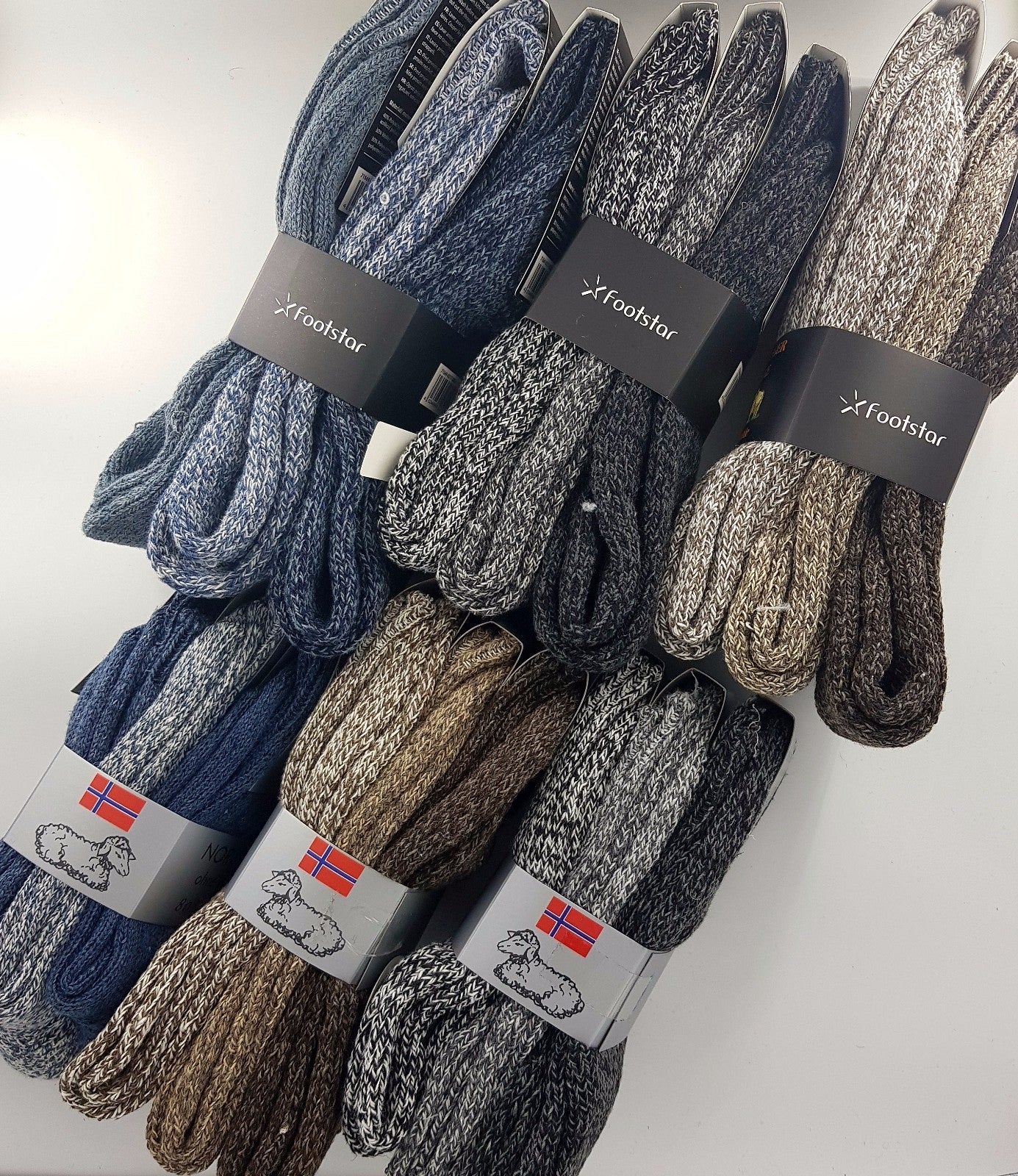 3-6 Paar Norweger Socken Wolle  Größen 39-46  Wintersocken Wollsocken Natur