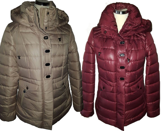 Steppjacke Damen Winterjacke Jacke warm wattiert bordeaux-rot oder beige