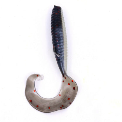 20tlg Angelset 10 Traper Twister+10 Jig haken Angeln Köder Gummifisch Schwarz