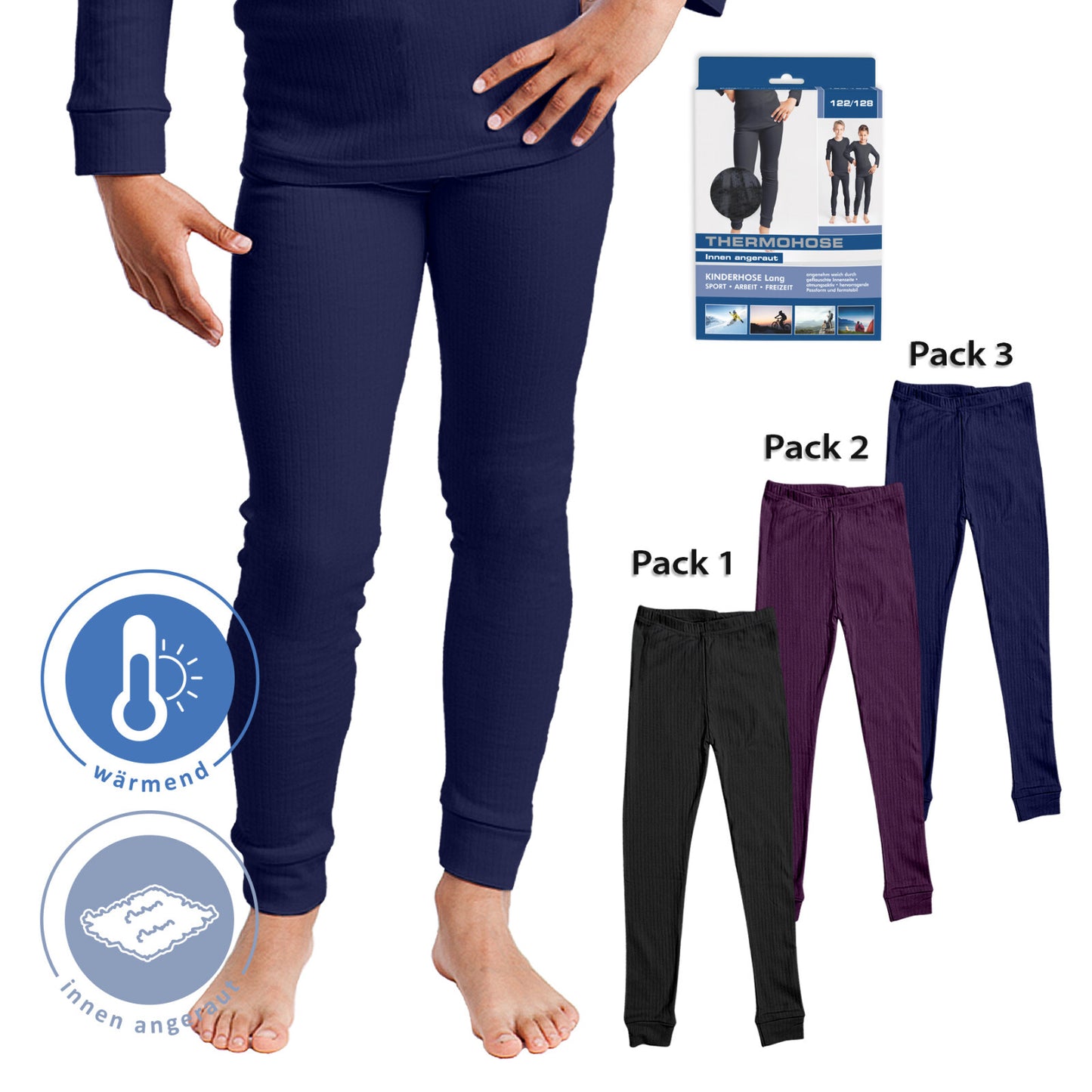 Kinder Thermo Unterwäsche Set Funktionswäsche Thermo Unterhemd und Unterhose NEU