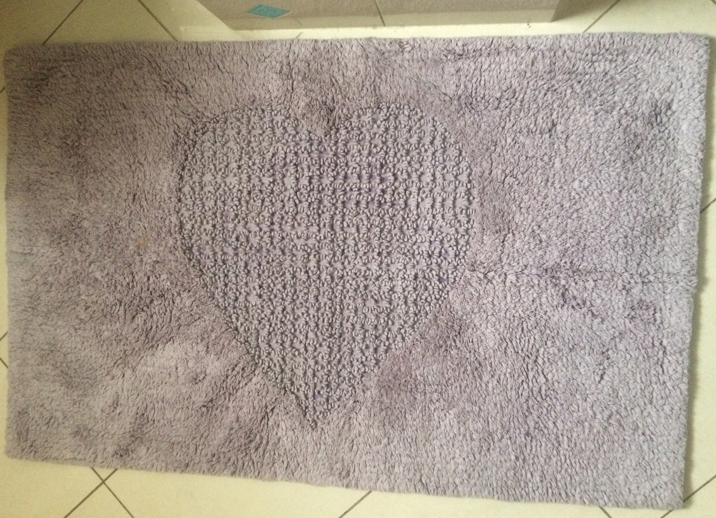 Badteppich Badgarnitur Teppich Badematte Herz lilagrau neu