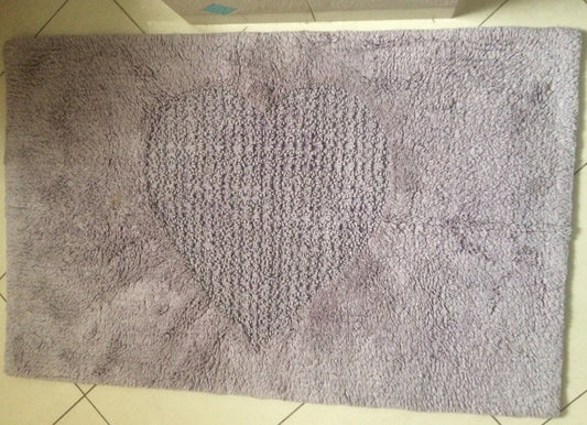 Badteppich Badgarnitur Teppich Badematte Herz lilagrau neu