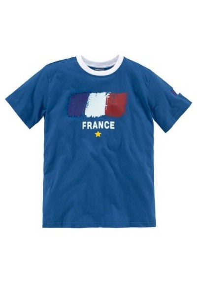 FRANCE  T-Shirt Kids Frankreich Kinder Fussball FAN Shirt Blau