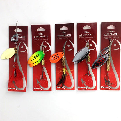 5 Stück Blinker und Spinner Set Forellenspinner Hechtblinker Barschblinker