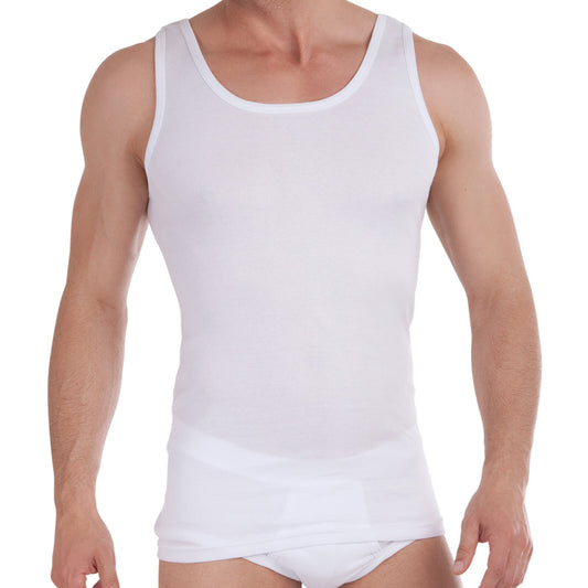 2er Pack Baumwolle Unterhemd Achselhemd Shirt ärmellos weiß  5/M-7/XL