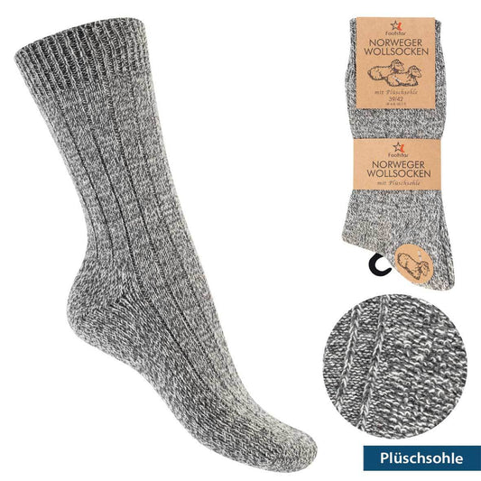 3-6 Paar Norweger Socken Wolle  Größen 39-46  Wintersocken Wollsocken Natur