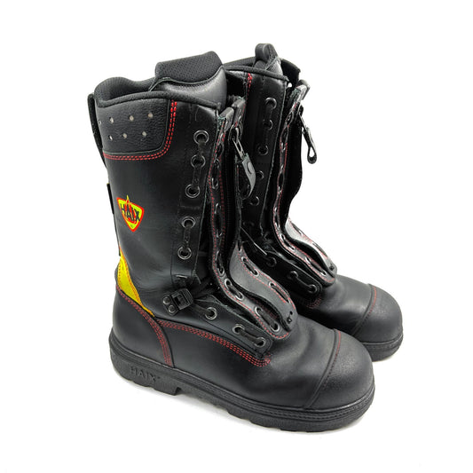 Original HAIX FIRE FLASH FEUERWEHRSTIEFEL Einsatzstiefel NEUWERTIG S3 Schuhe