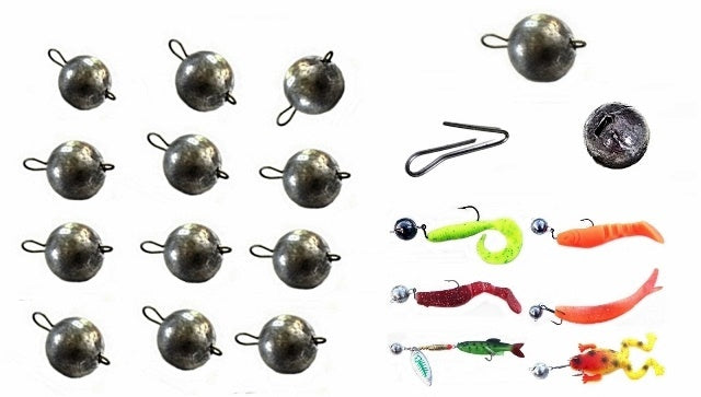 30-100 Stück Jigkopf Set  Bleikopf Bleikugel Angelblei  Cheburaschka  Ungefärbt