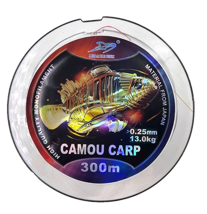 Camou Carp Angelschnur – 3x je 300 m (900 m) | 0,25–0,35 mm Monoschnur